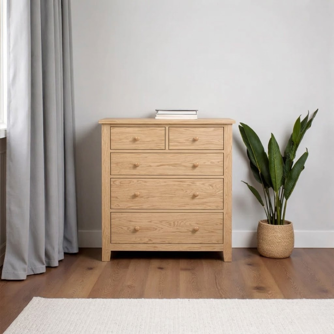Cómoda de Madera de 5 Cajones