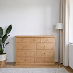 Cómoda de Madera 9 cajones sin moldura