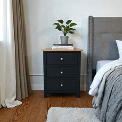 Velador de madera 3 cajones Rose