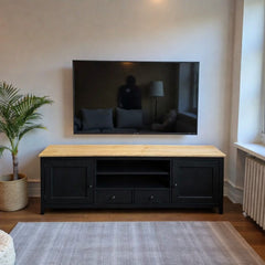 Rack de tv de madera 2 cajones + 2 puertas