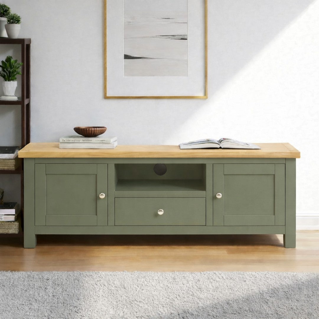 Rack de tv de madera 2 puertas + 1 cajón