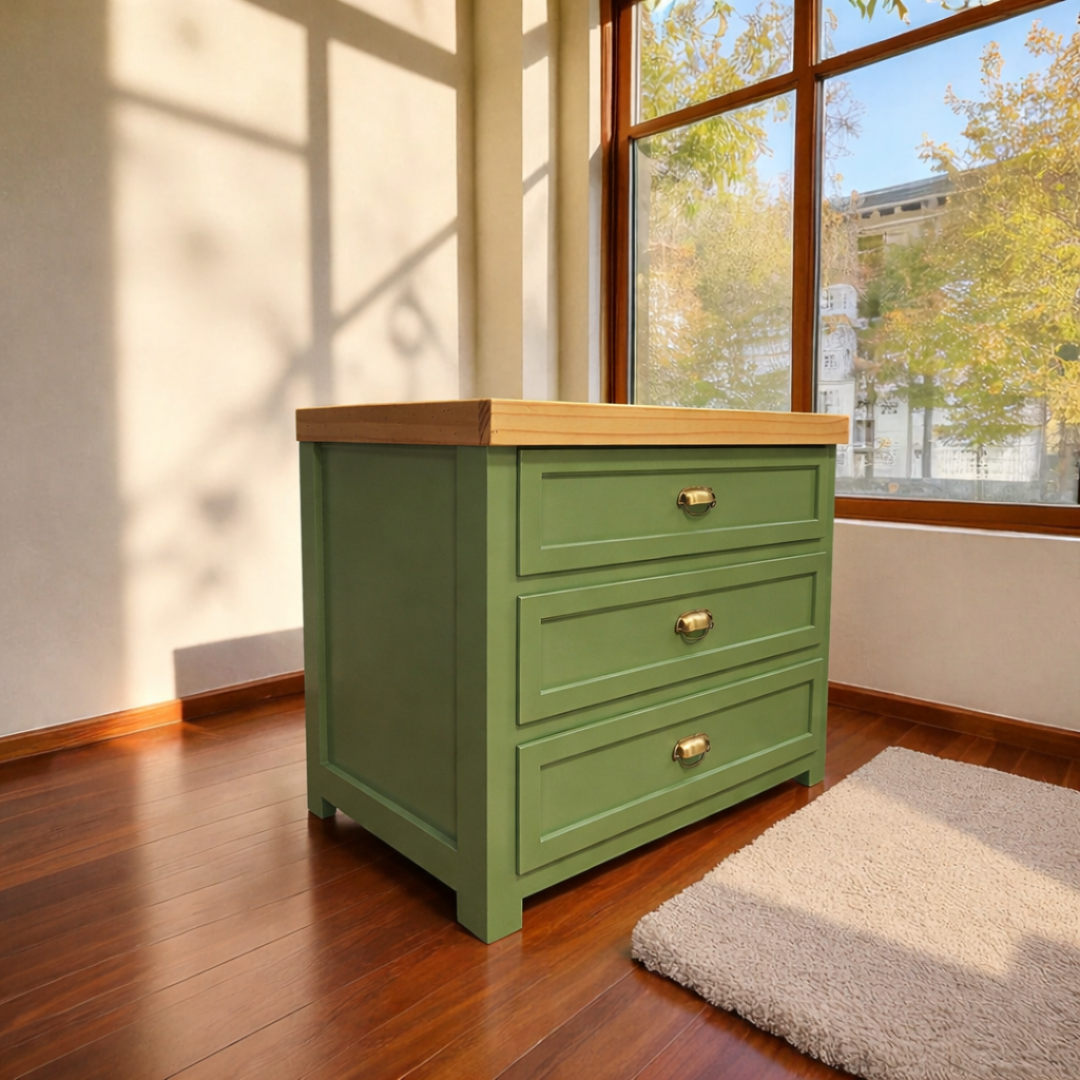 Velador de madera 3 cajones Malmo Signature