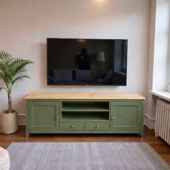 Rack de tv de madera 2 cajones + 2 puertas