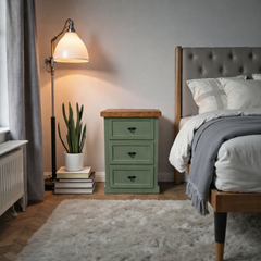 Velador de Madera 3 cajones rústico