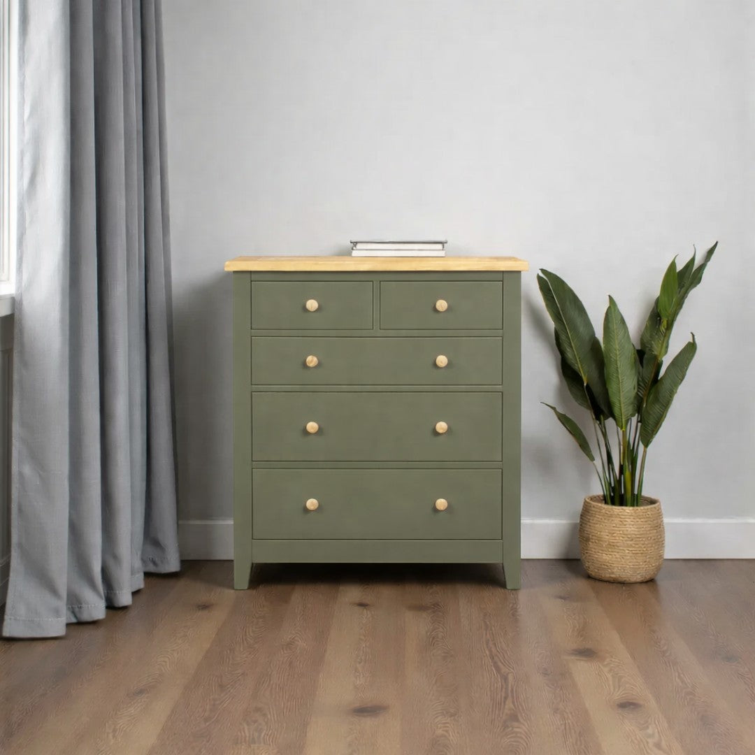 Cómoda de Madera de 5 Cajones