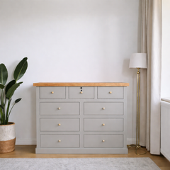 Cómoda de Madera 9 cajones sin moldura