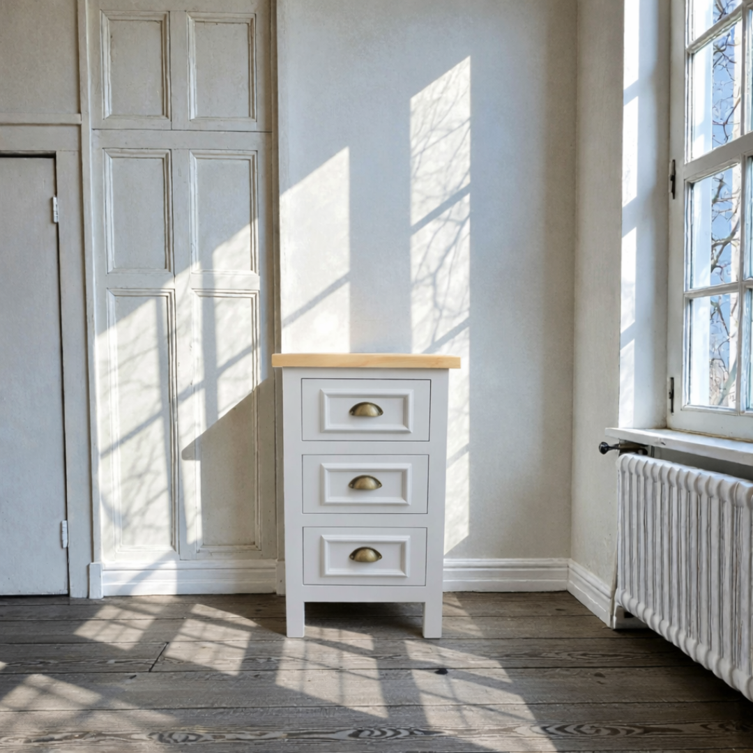 Velador de madera 3 cajones Elegance