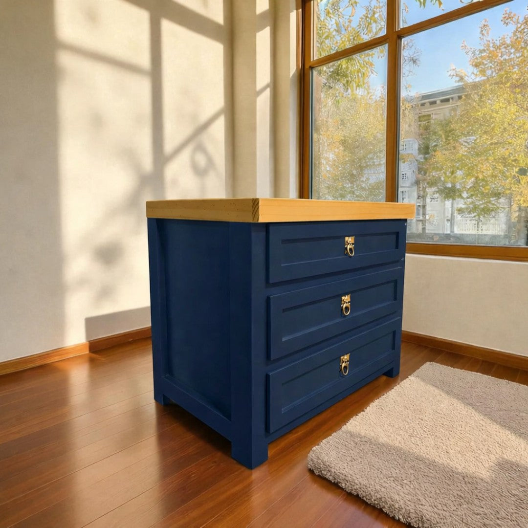 Velador de madera 3 cajones Malmo Signature