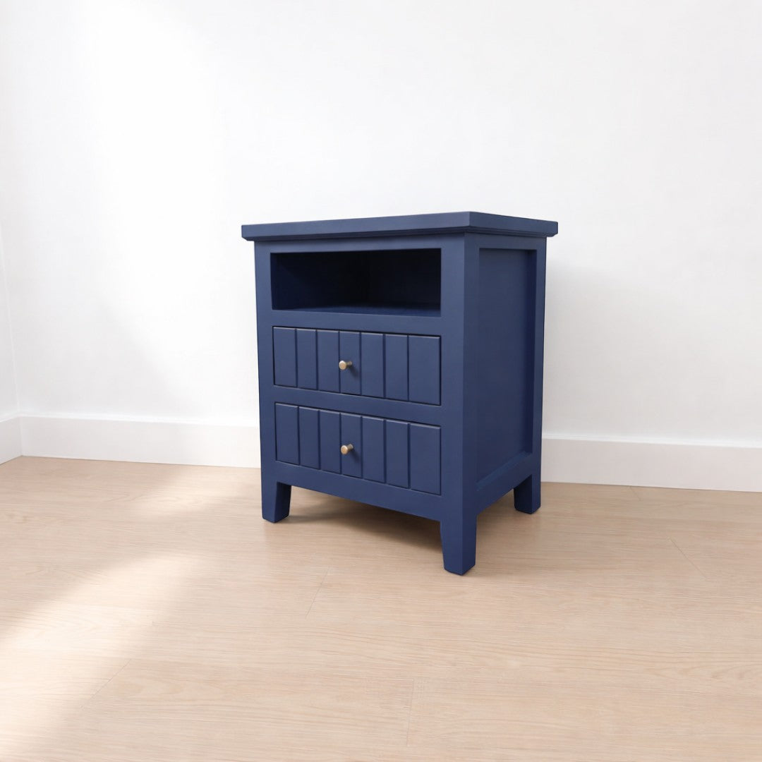 Velador Nordik 2 cajones con rieles telescópicos